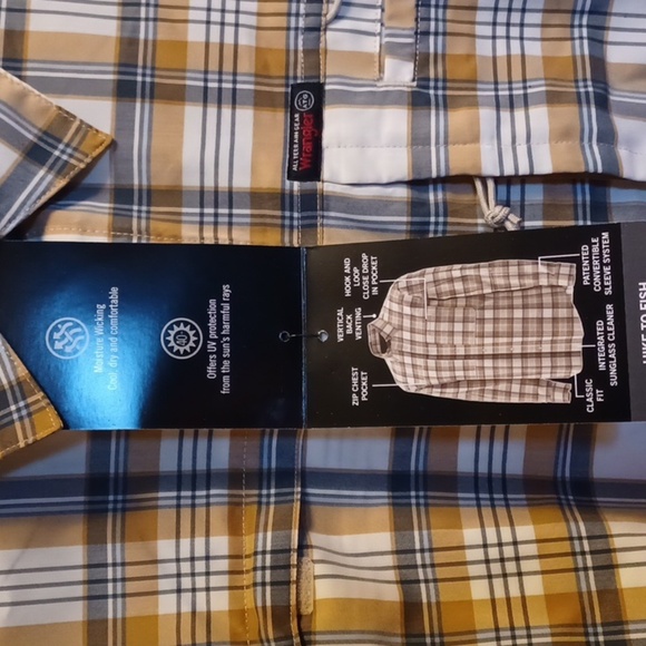 WRANGLER, NWT, MENS PLAID SHIRT, SIZE XL, FRONT POCKET, AND HIDDEN ZIP P… - Picture 3 of 11